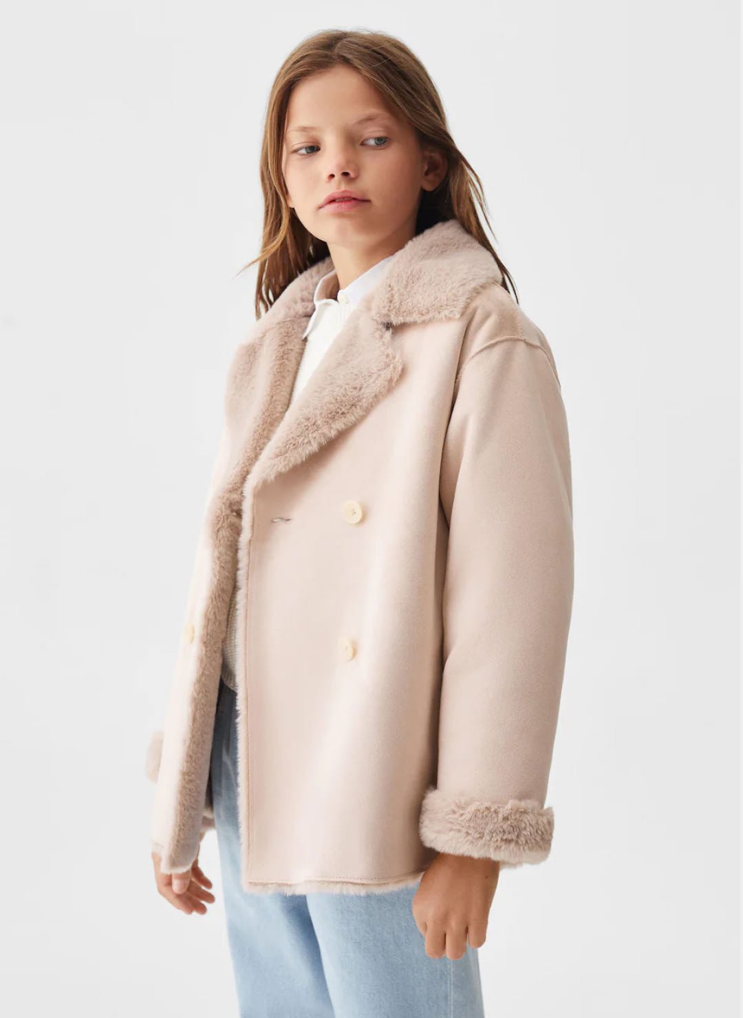 Foux shearling - lined coat